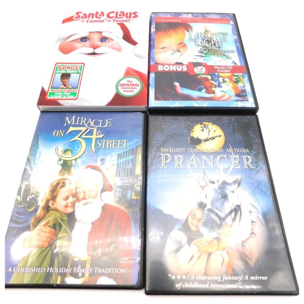 4 Christmas DVD Family Movies Miracle on 34th St Santa Claus is Coming to Town